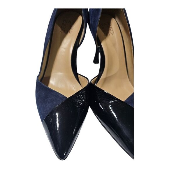 NATURALIZER "Audra" Navy Suede & Black Patent Leather Pump - Size 9 - Picture 6 of 9